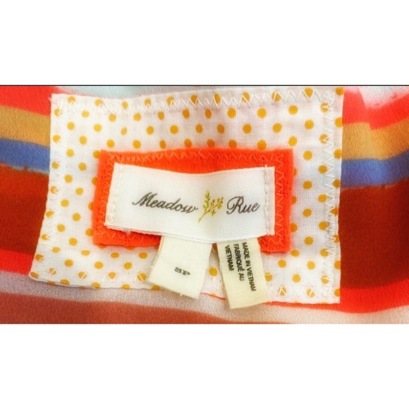 Anthropologie Meadow Rue Orange Merlon Striped Open Back Top, Size Petite Small - Picture 13 of 13